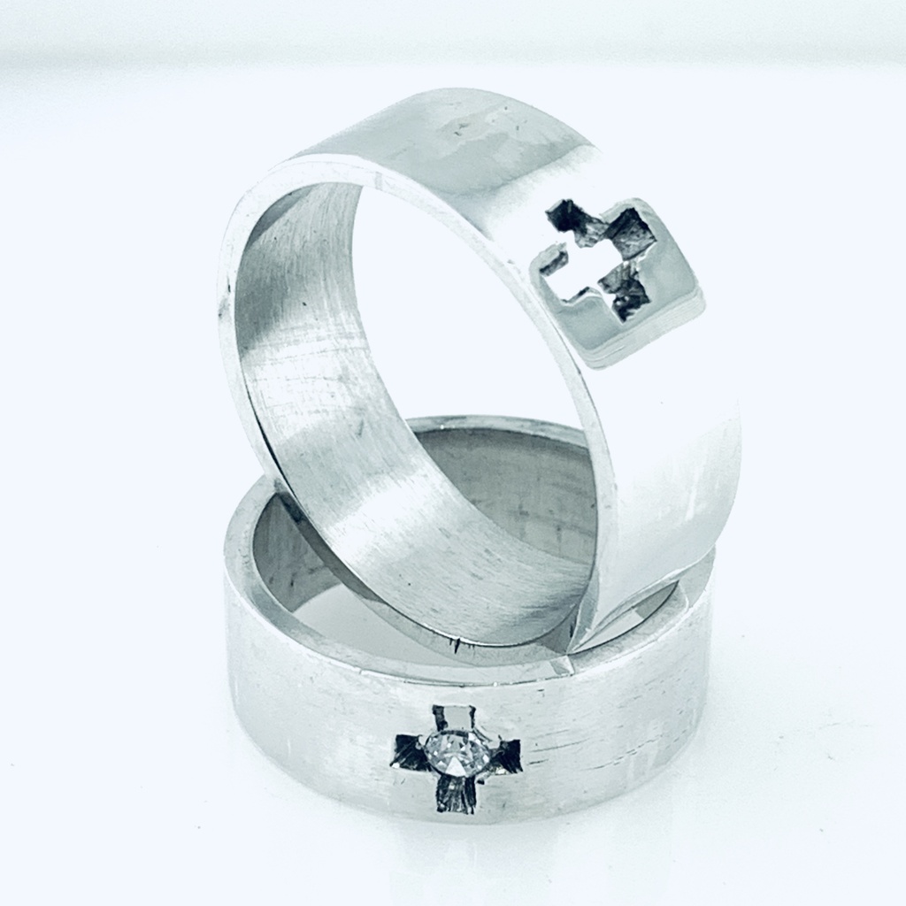 ARGOLLA CORTE INGLES CRUZ CALADA ZIRCONIA AL CENTRO ANCHA