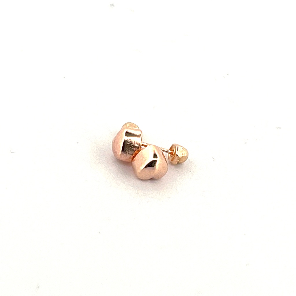 BROQUEL CORAZON 3D ROSA 14K