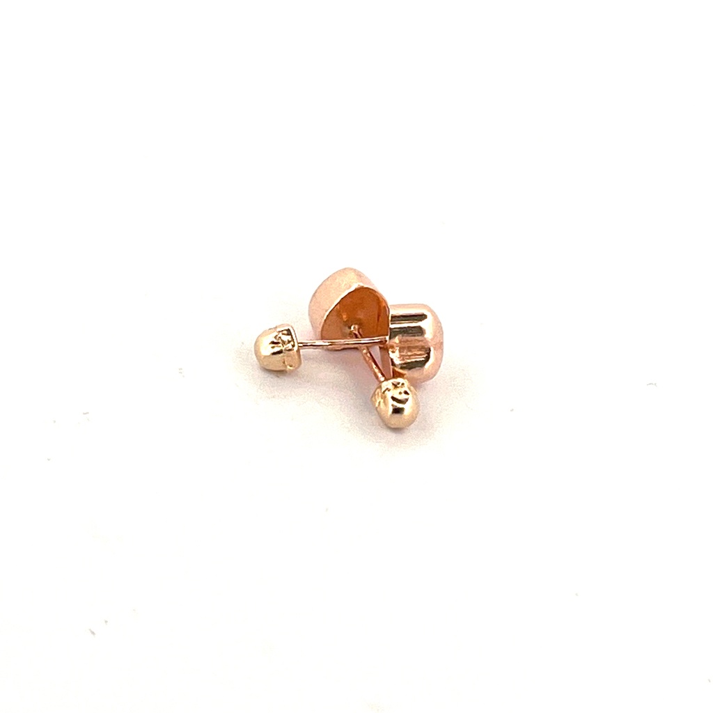 BROQUEL CORAZON 3D ROSA 14K