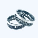 ARGOLLA FILO BLANCO MATE GRECA NEGRA CON ORIFICIO