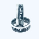 ARGOLLA FILO BLANCO MATE GRECA NEGRA CON ORIFICIO