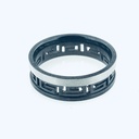 ARGOLLA FILO BLANCO MATE GRECA NEGRA CON ORIFICIO