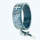 ARGOLLA NEGRA CON CRUZ COLGANTE