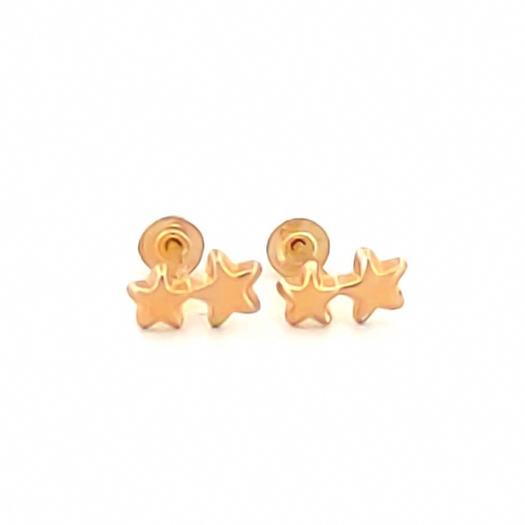 BROQUEL ESTRELLA DOBLE 14K.