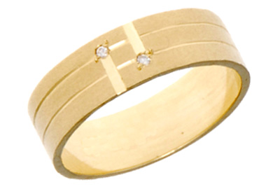 ARGOLLA MATE CON DOS LINEAS BRILLANTES Y DOS CIRCONIAS