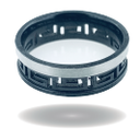 ARGOLLA FILO BLANCO MATE GRECA NEGRA CON ORIFICIO