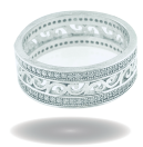 ARGOLLA BCA CON DISEÑO AL CENTRO Y FILOS CON ZIRCONIA 