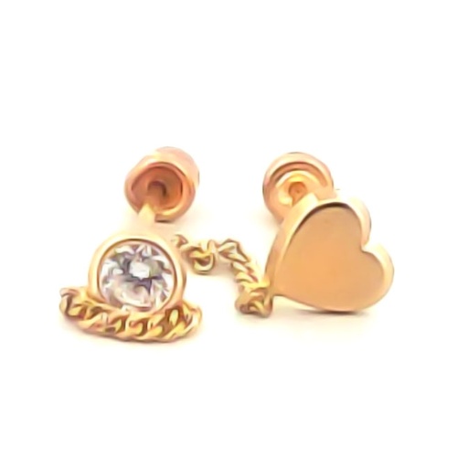 [353431] BROQUEL BISEL CORAZON LISO 10K