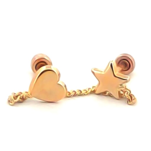 [353330] BROQUEL ESTRELLA LISA CORAZON LISO 10K