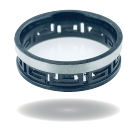 [372138] ARGOLLA FILO BLANCO MATE GRECA NEGRA CON ORIFICIO