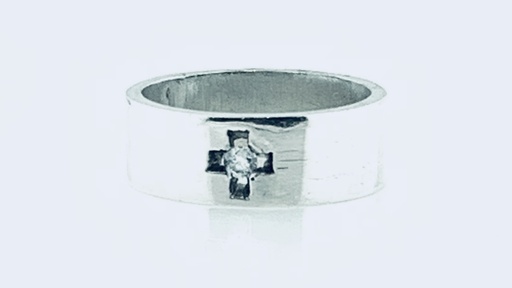 [372264] ARGOLLA CORTE INGLES CRUZ CALADA ZIRCONIA AL CENTRO ANCHA