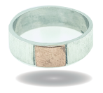 [372307] ARGOLLA BLANCA CON CUADRO AL CENTRO ROSA